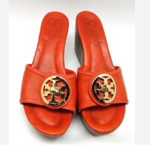 Tory Burch Orange Wedges
